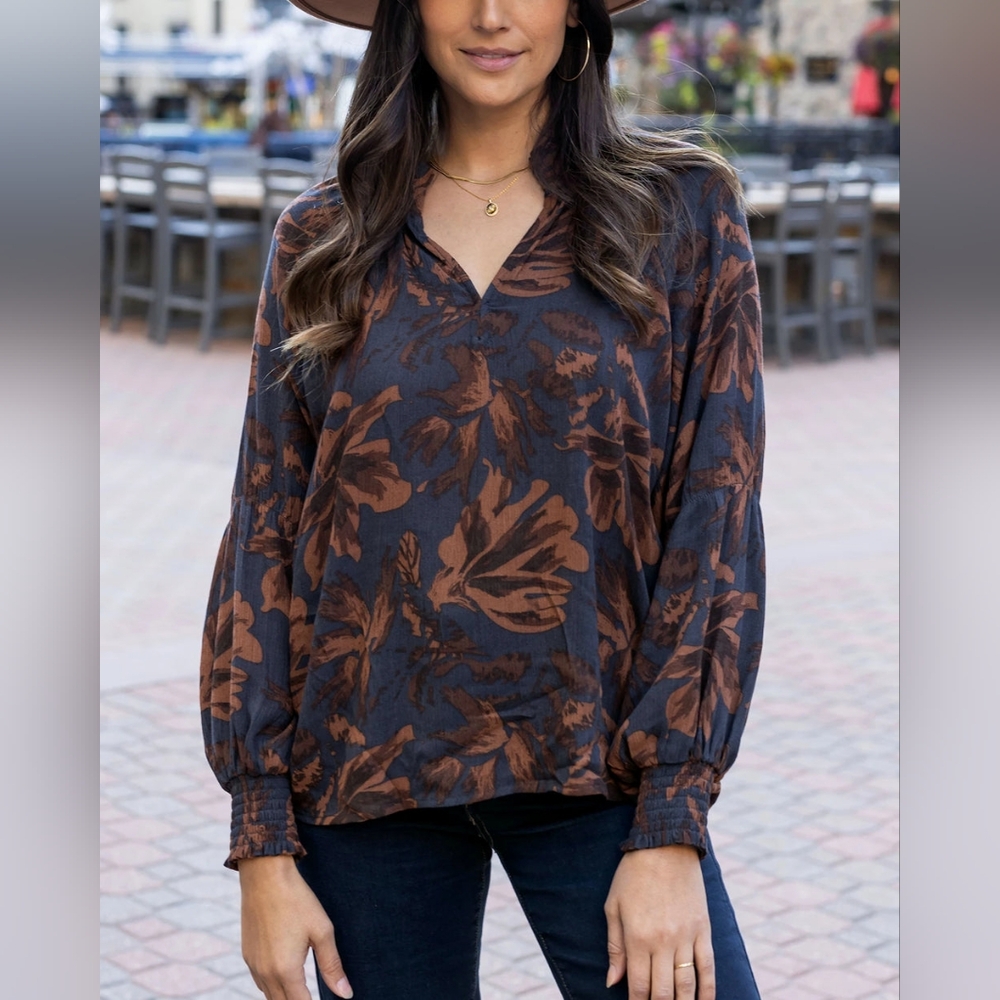 Expresso floral Grace and Lace Blouse